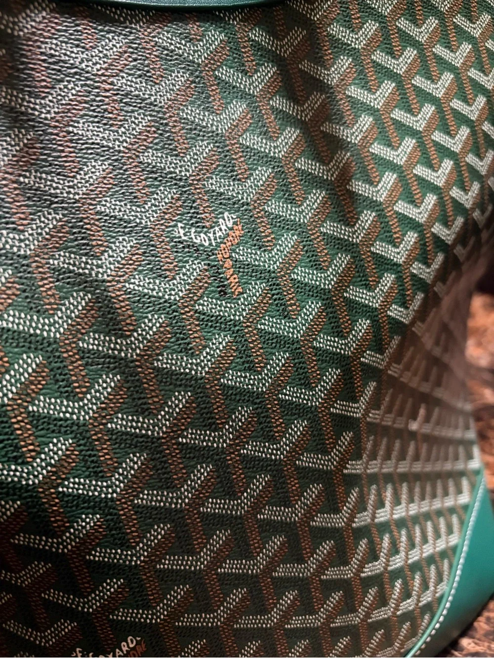 Goyard Green Leather Backpack Tote